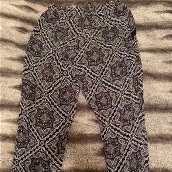 Black and White Patterned Joggers - Picture 4 of 5